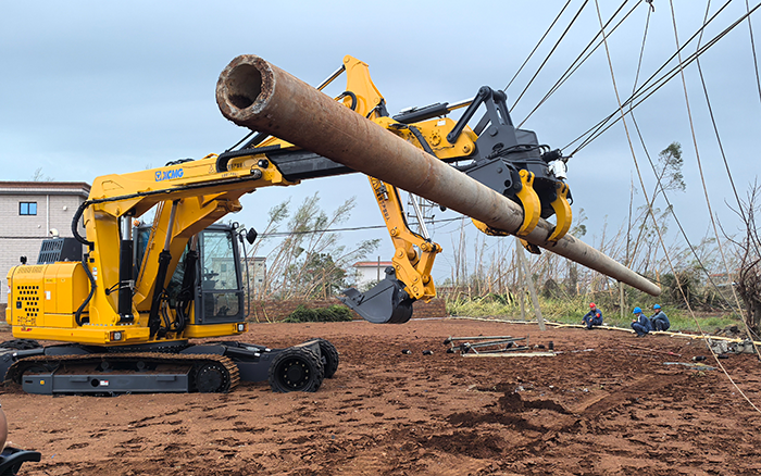 “摩羯”来袭，beats365官方唯一网站开挖立杆一体机跑赢时间助力抗灾复电抢修