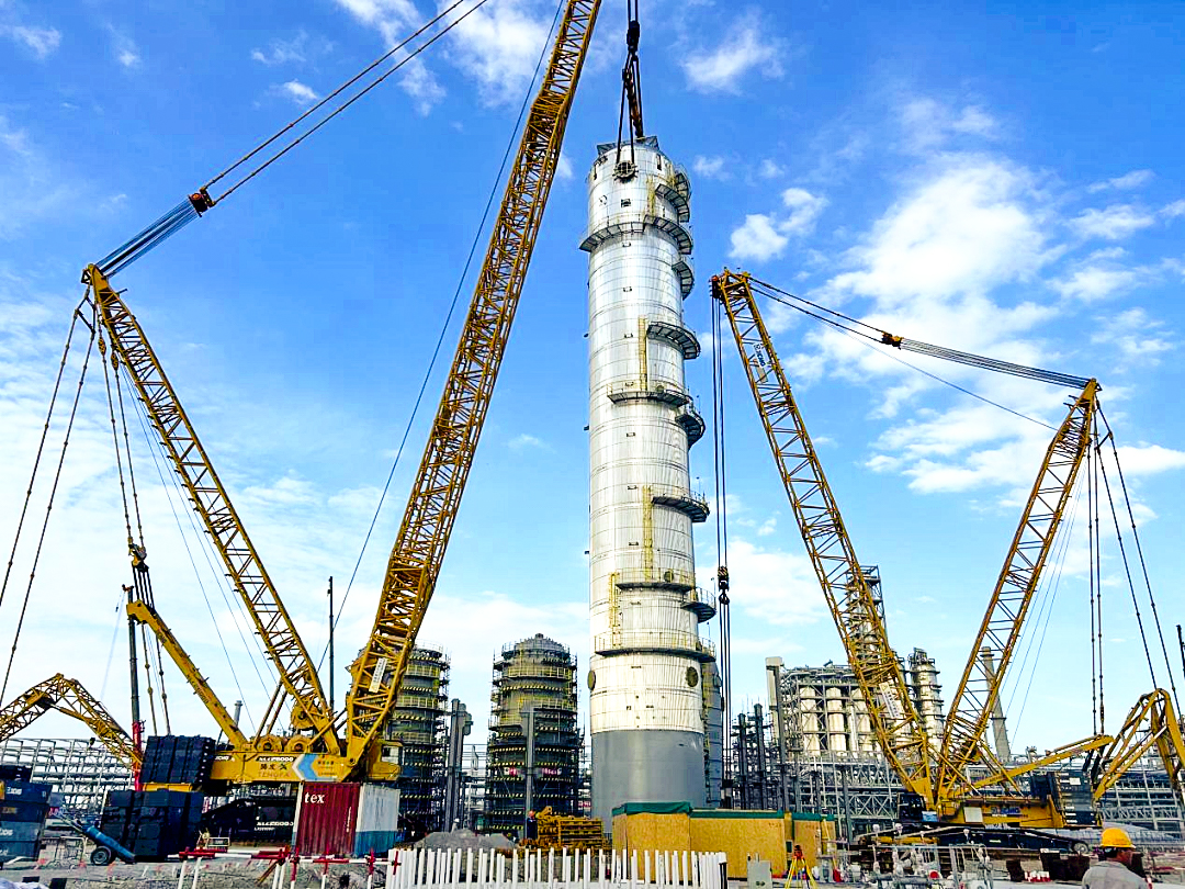 10天3钩！beats365官方唯一网站XGC88000助力2050吨“西北最高”塔器就位